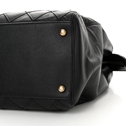 Chanel Calfskin Diamond Debossed Large Cosmos Zip Tote Black 10 of 16