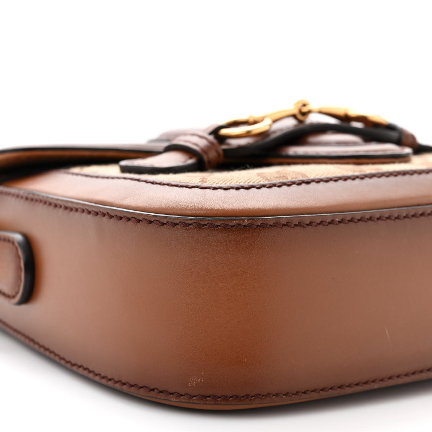 Monogram Small Lady Web Shoulder Bag Beige Cuir