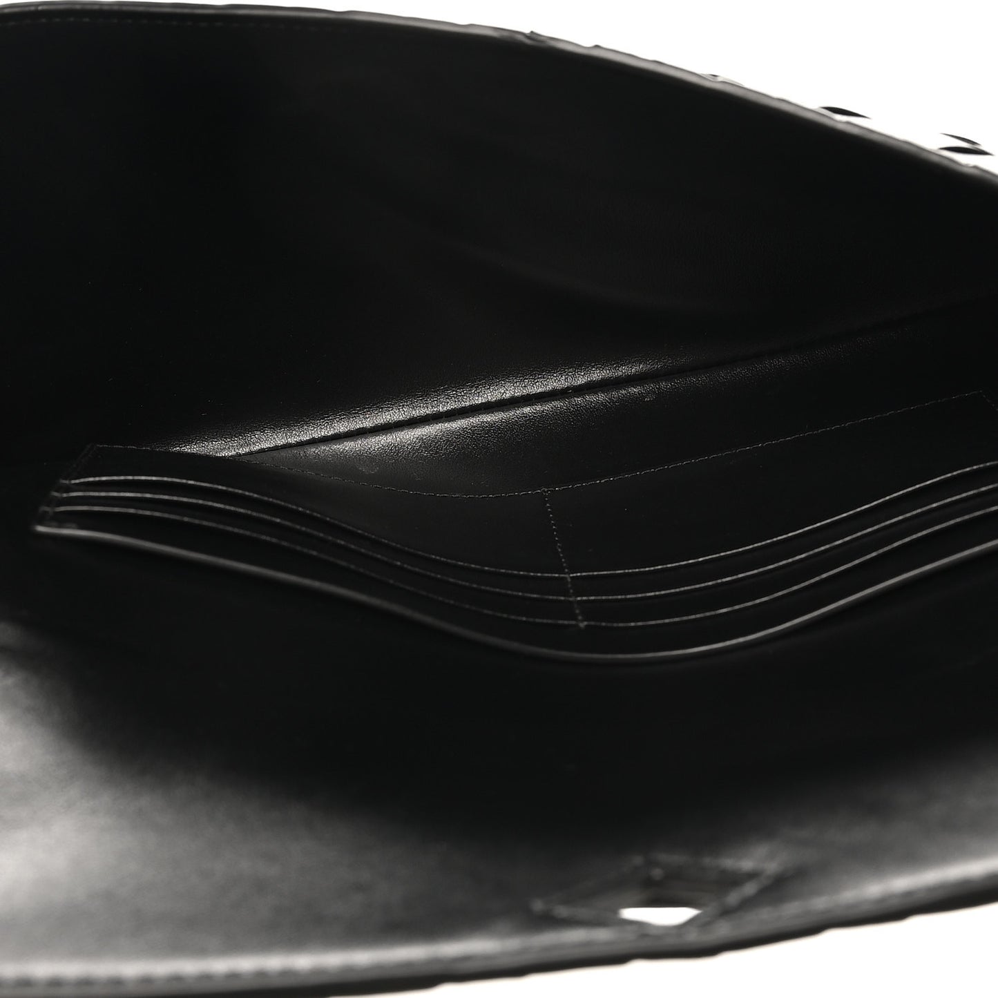 Nappa Intrecciato Long Andiamo Top Handle Clutch Black