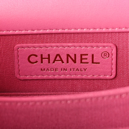 Chanel Calfskin Quilted North South Boy Flap Pink 6 of 10