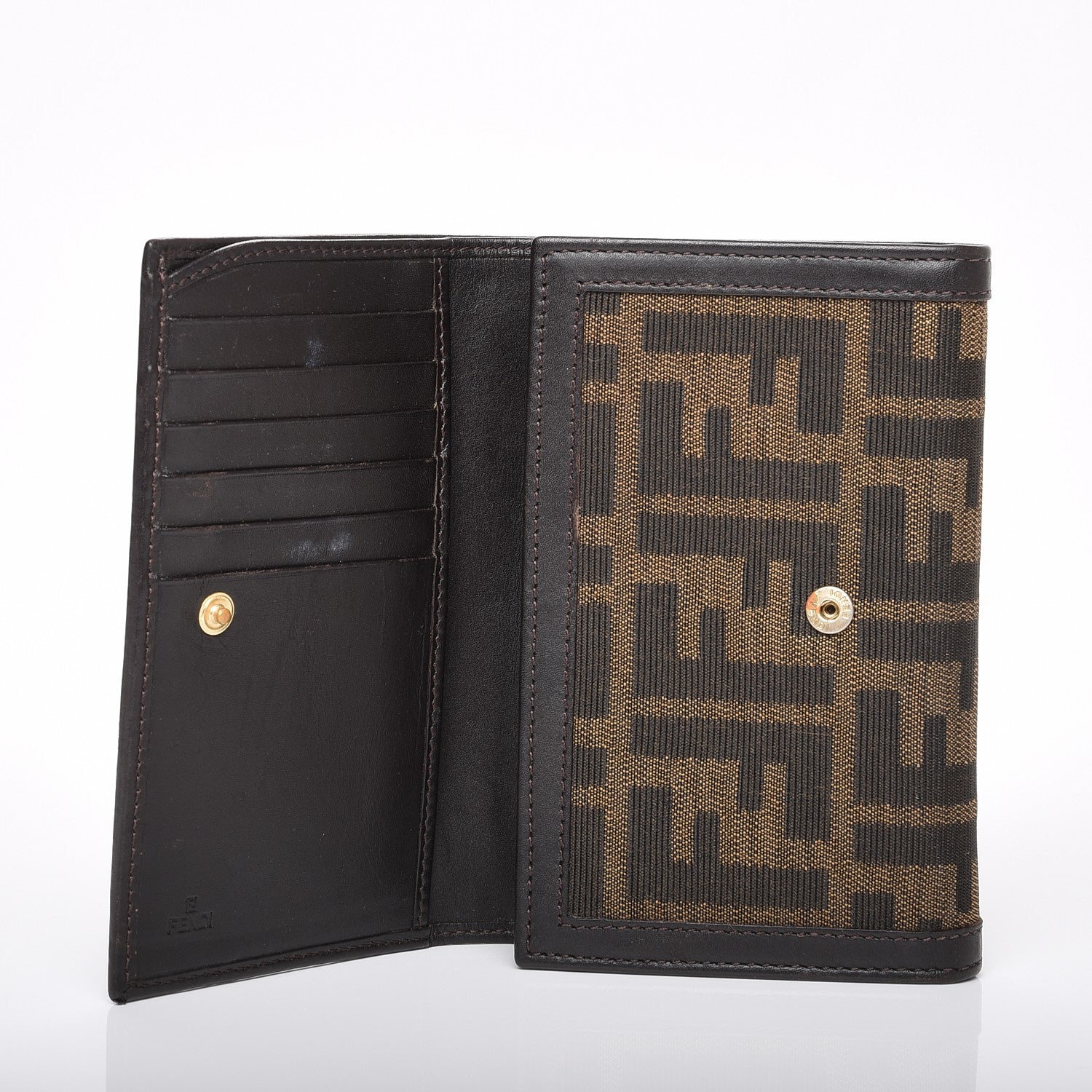 Fendi Zucca Flap Wallet Tobacco 5 of 7