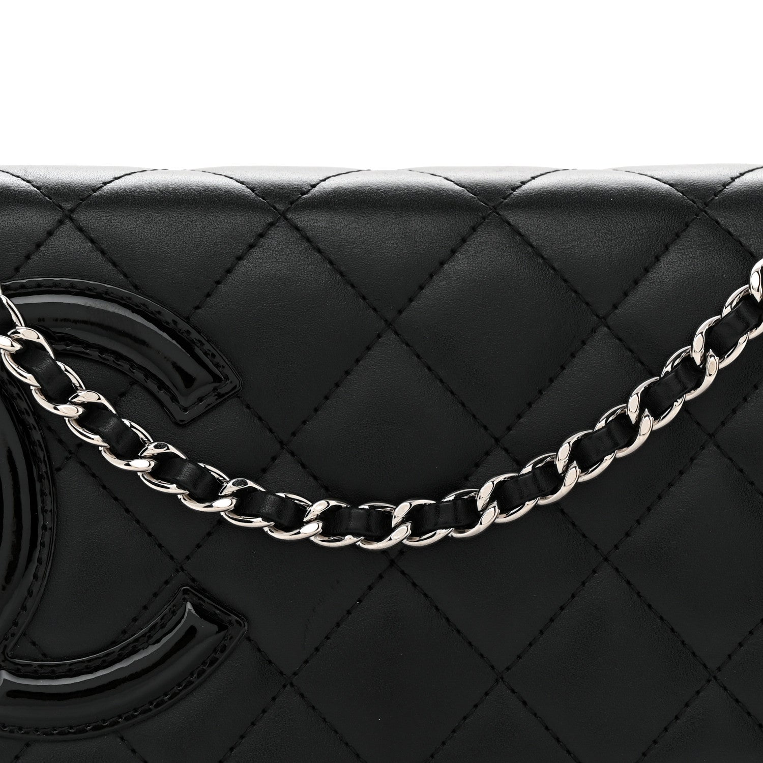 Chanel Calfskin Quilted Cambon Wallet on Chain WOC Black 9 of 15