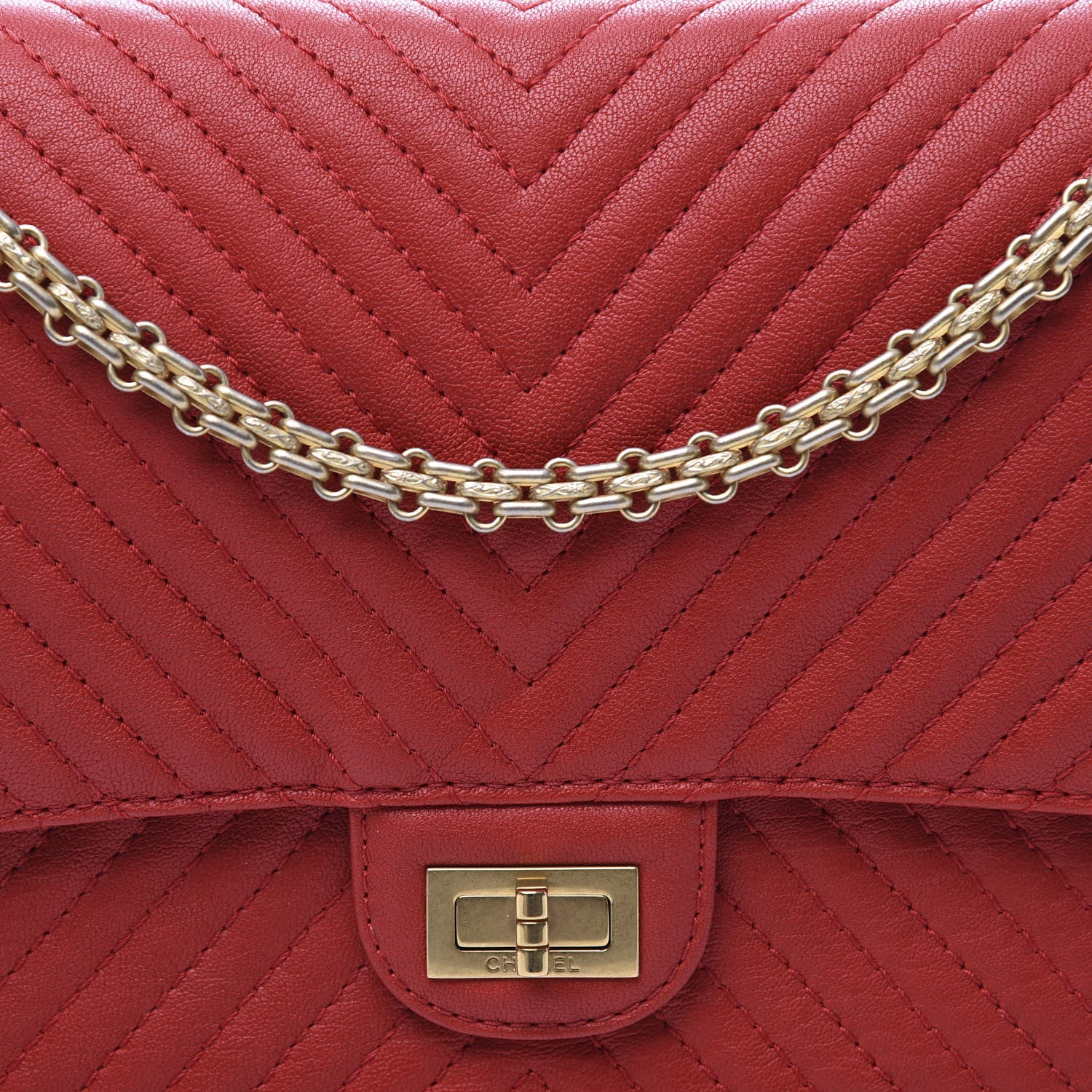 Chanel Sheepskin Chevron 2.55 Reissue 226 Flap Red 13 of 13