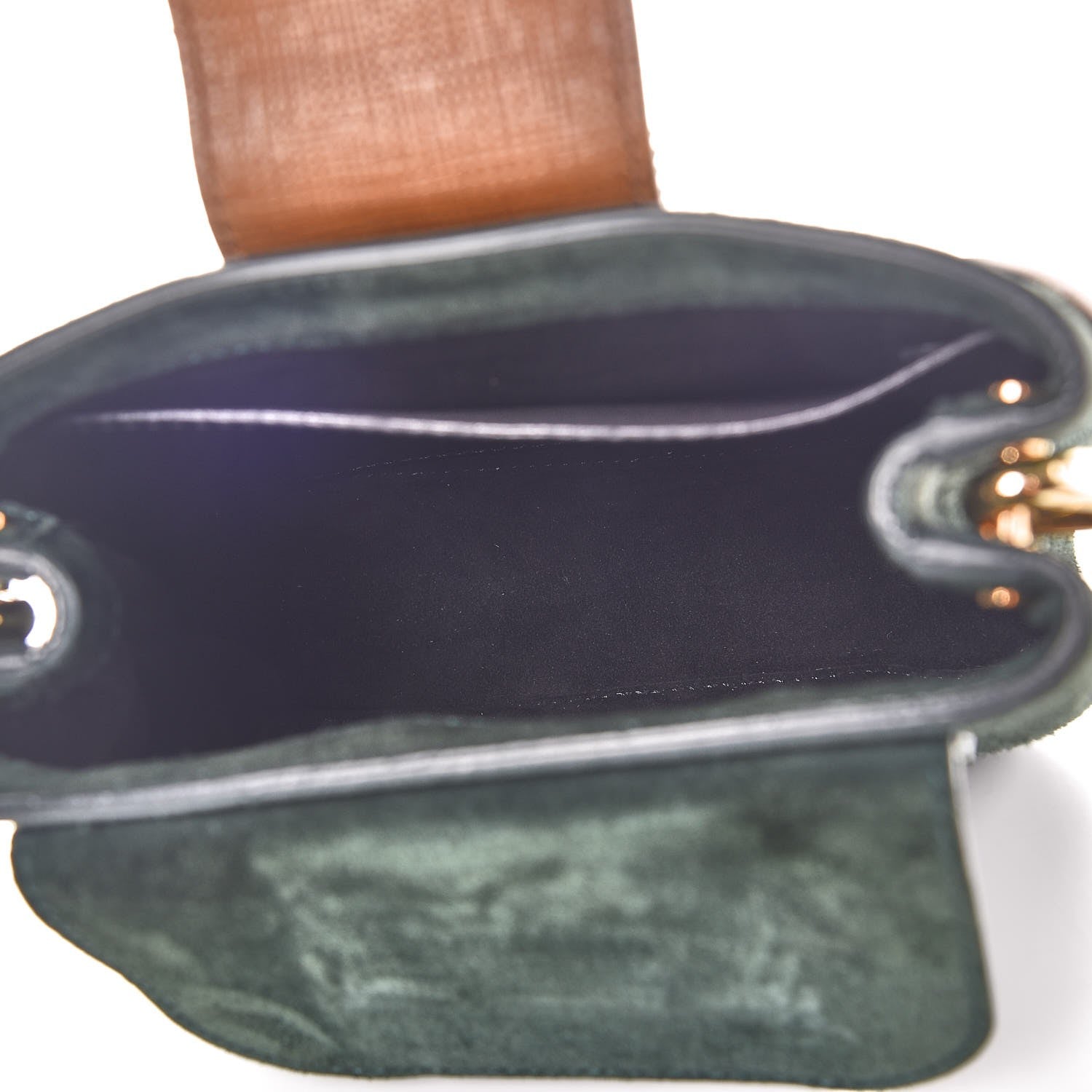 Burberry Suede Small Square Buckle Belt Bag Dark Forest Green 5 of 6