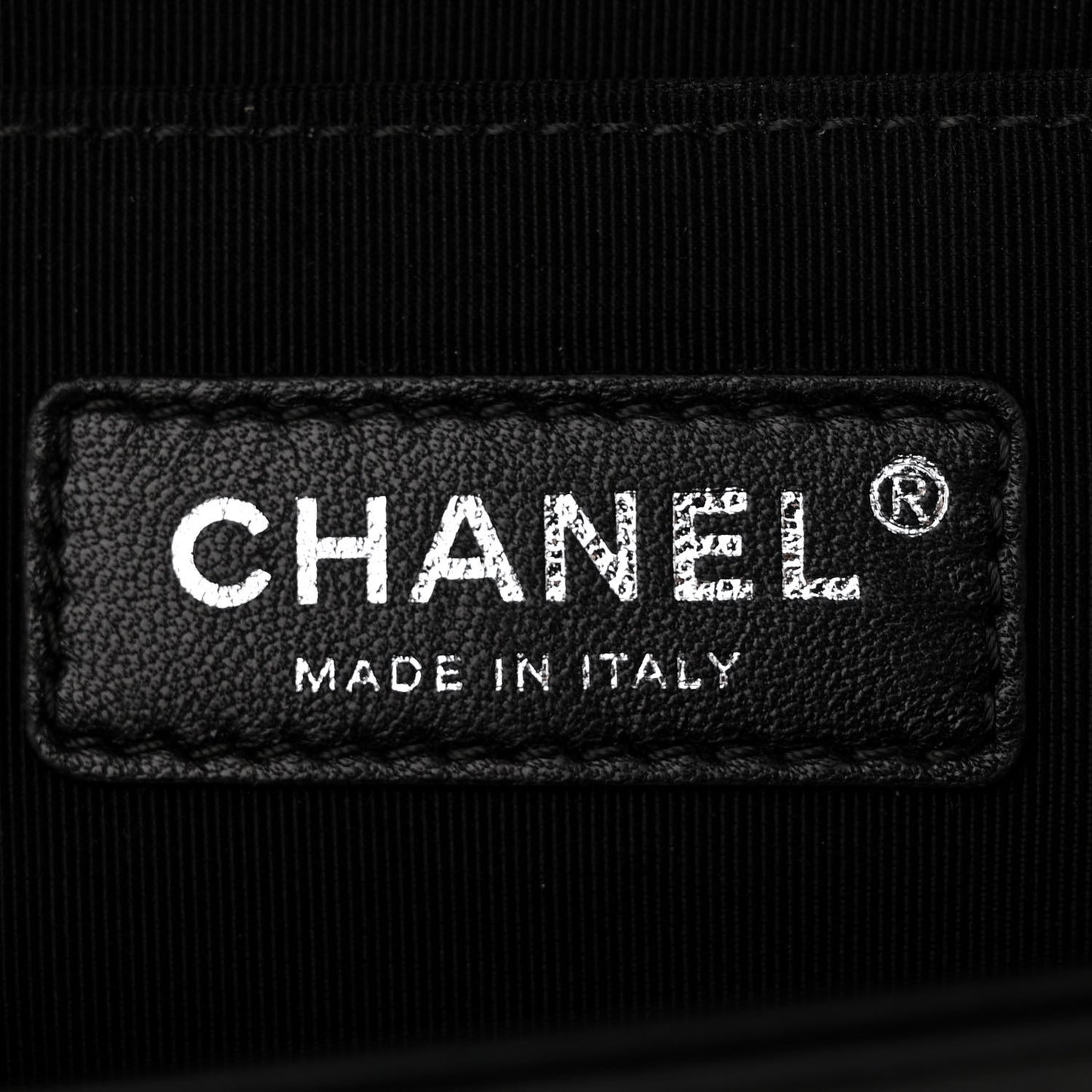 Calfskin Painted Chevron Embossed Medium Boy Flap Black