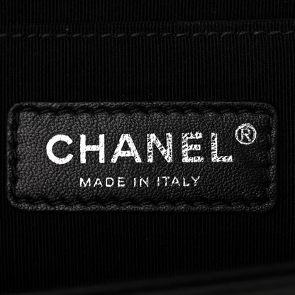 Chanel Calfskin Painted Chevron Embossed Medium Boy Flap Black 6 of 10