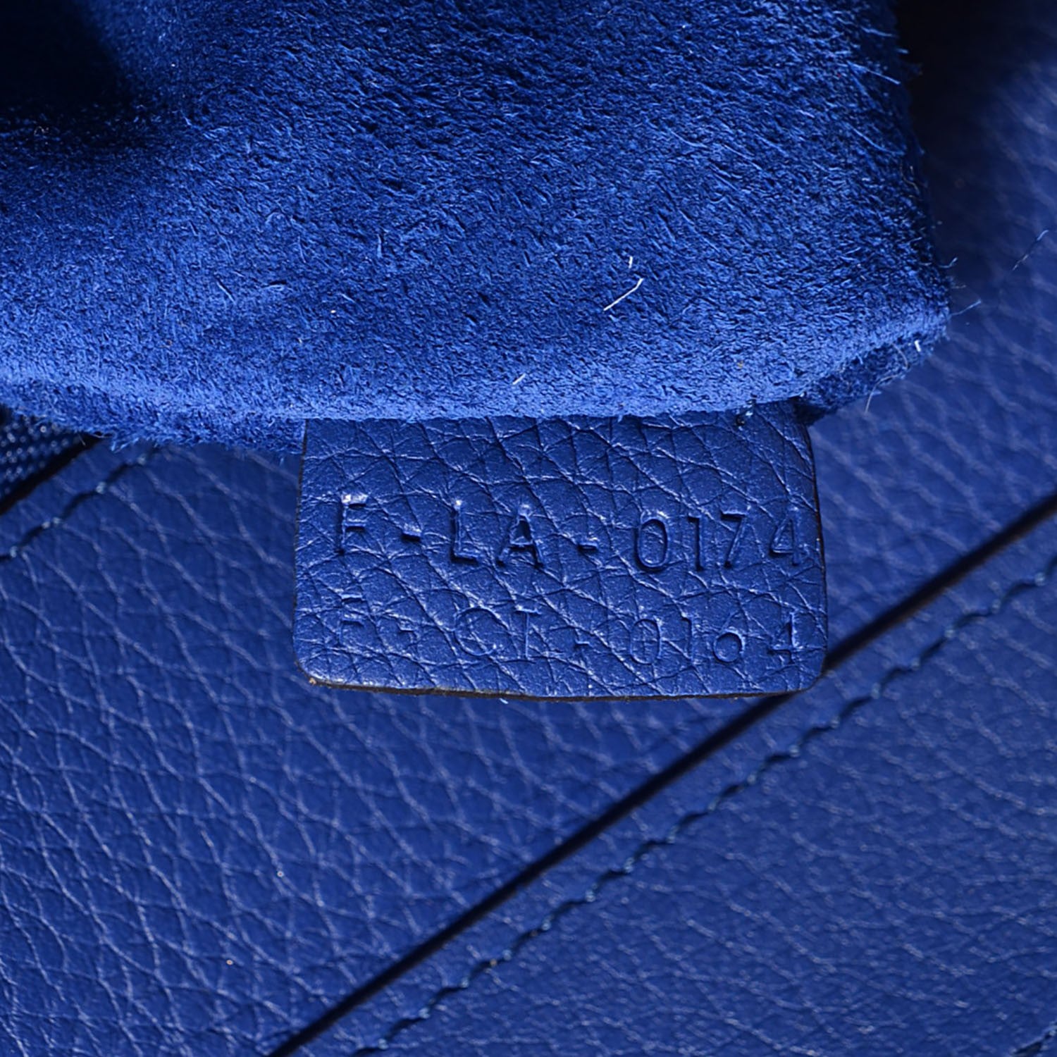 Celine Drummed Calfskin Mini Luggage Indigo 7 of 8