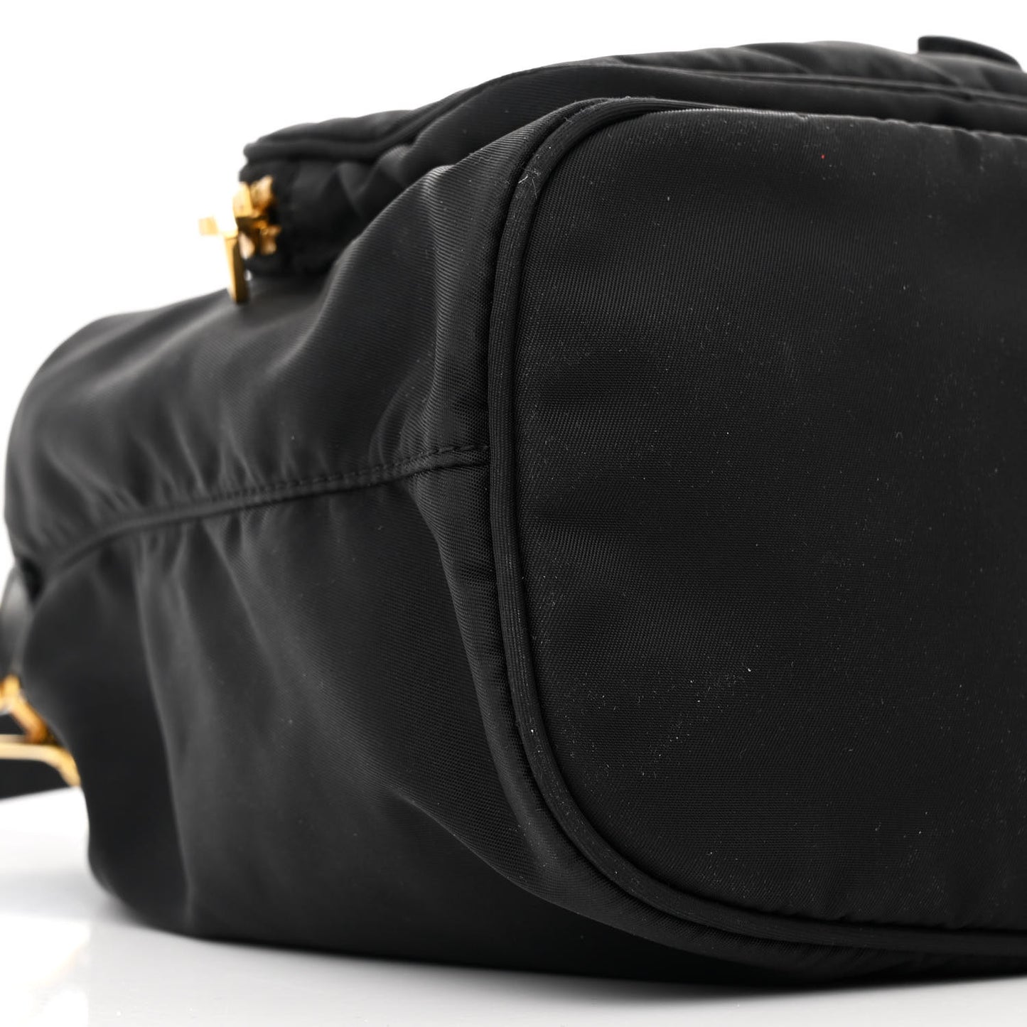 Saffiano Tessuto Nylon Mini Bucket Crossbody Bag Black