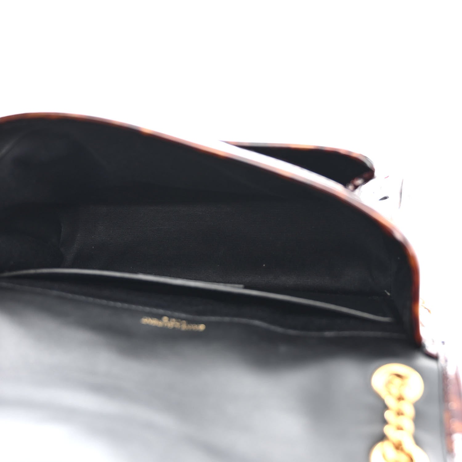 Saint Laurent Patent Monogram Baby Niki Chain Satchel Tortoiseshell 5 of 10