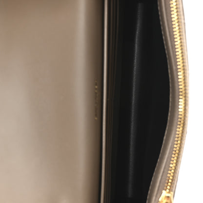 Saint Laurent Lambskin Matelasse Chevron Monogram Envelope Chain Wallet Dusty Grey 5 of 10