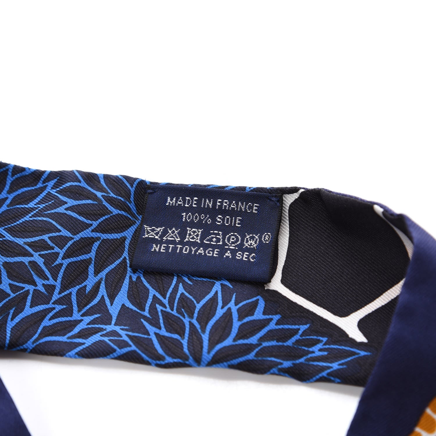 Hermes Silk The Three Graces Twilly Bleu Nuit Gold Black 3 of 3