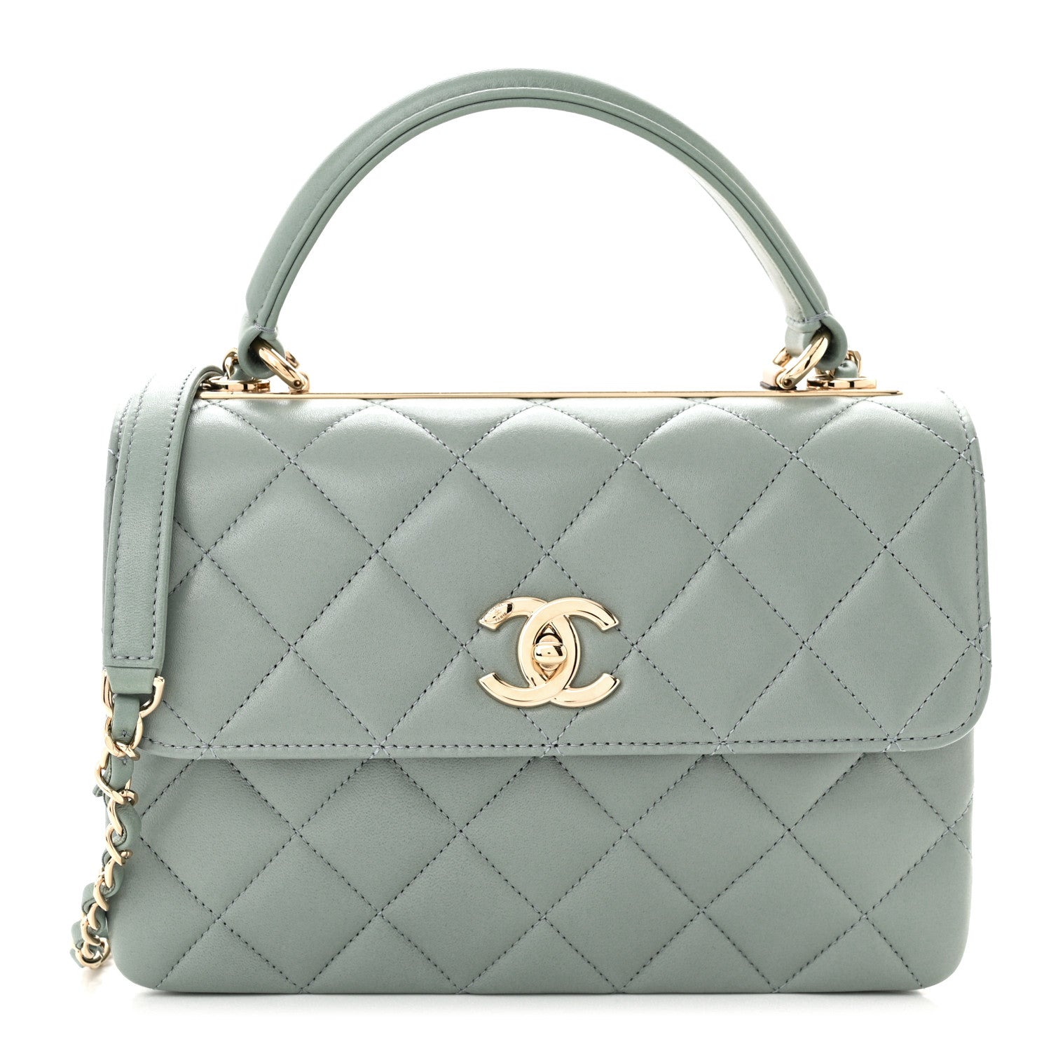 Chanel Lambskin Quilted Small Trendy CC Dual Handle Flap Bag Grey 1 of 10