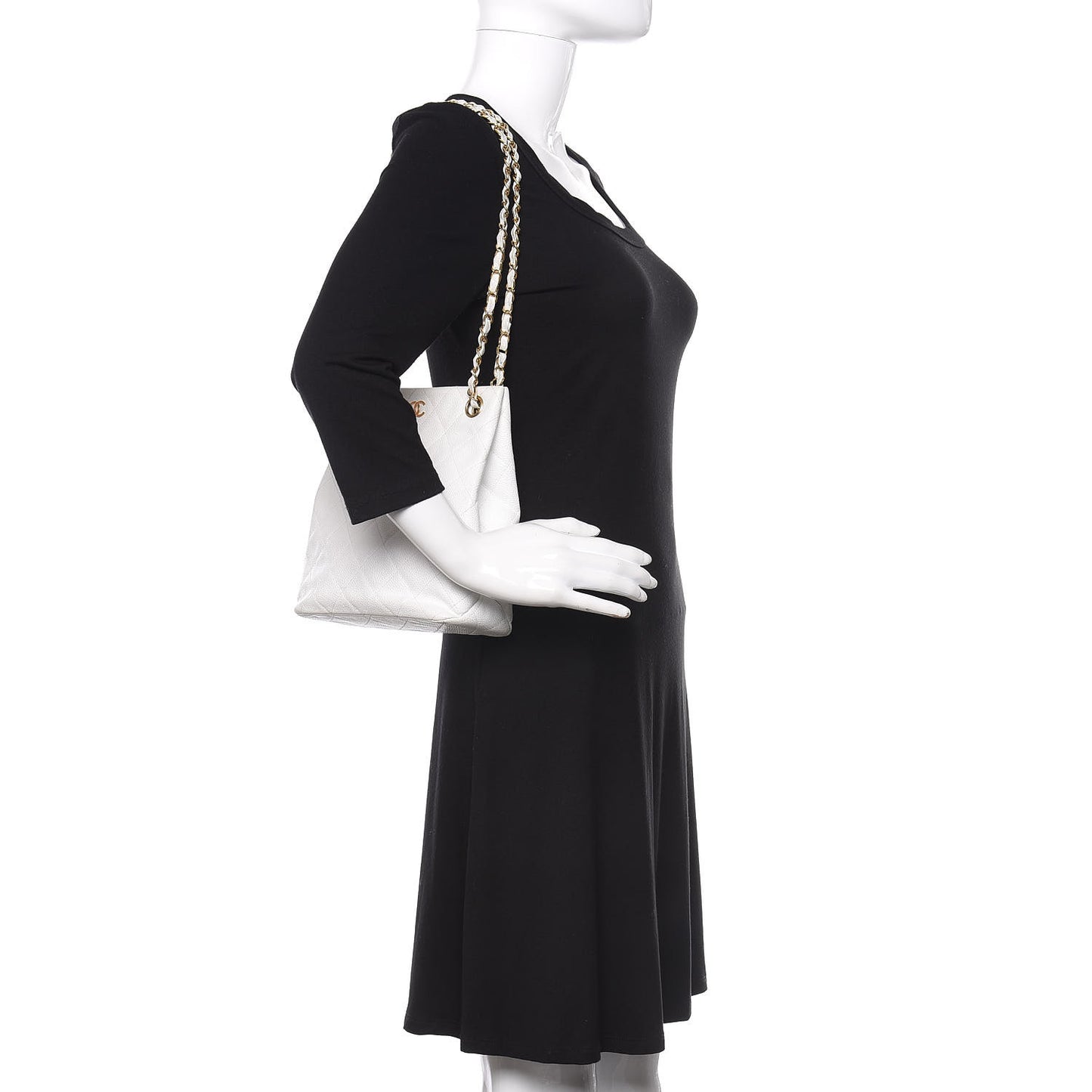Caviar Quilted Shoulder Bag White