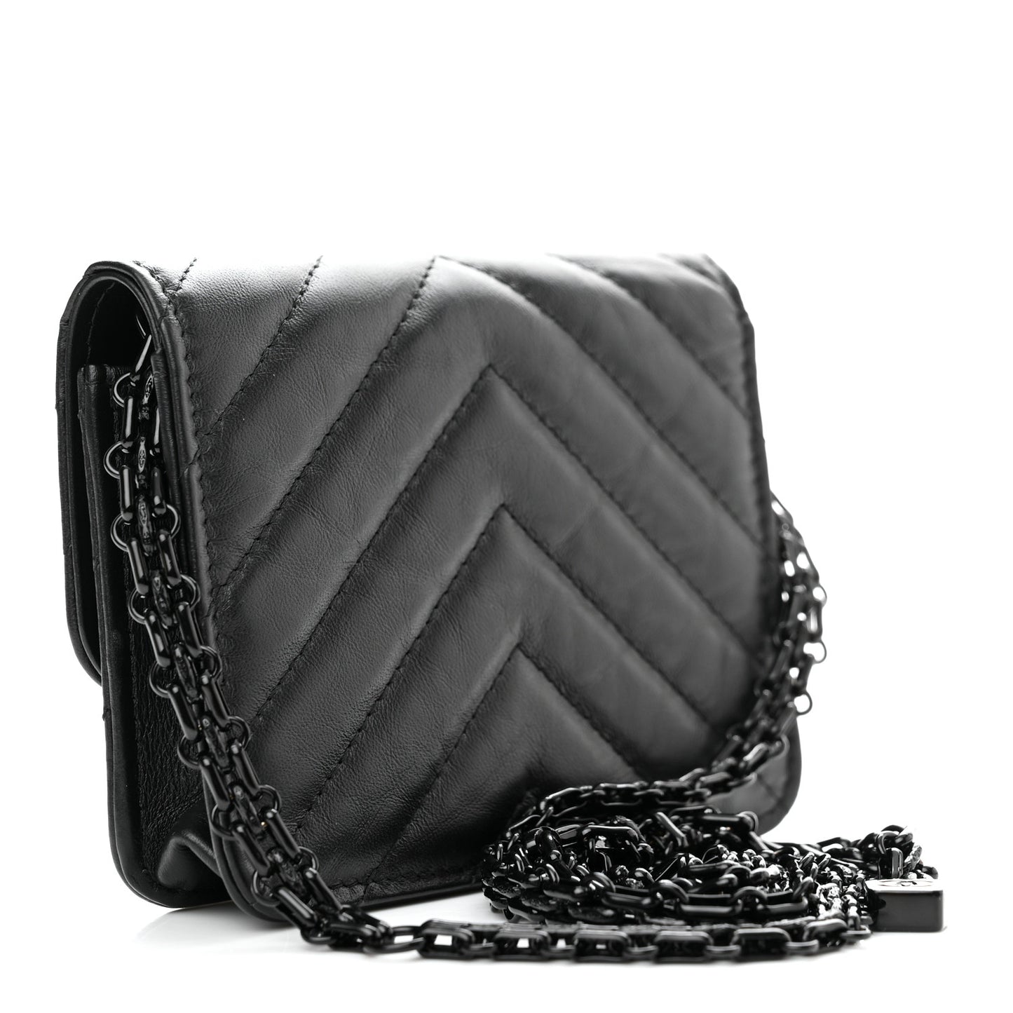 Aged Calfskin Quilted Belt Bag So Black