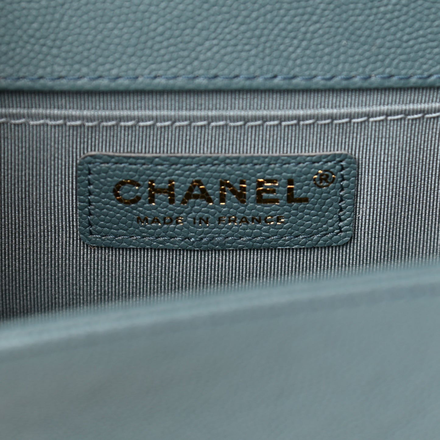 Caviar Quilted Medium Boy Flap Blue