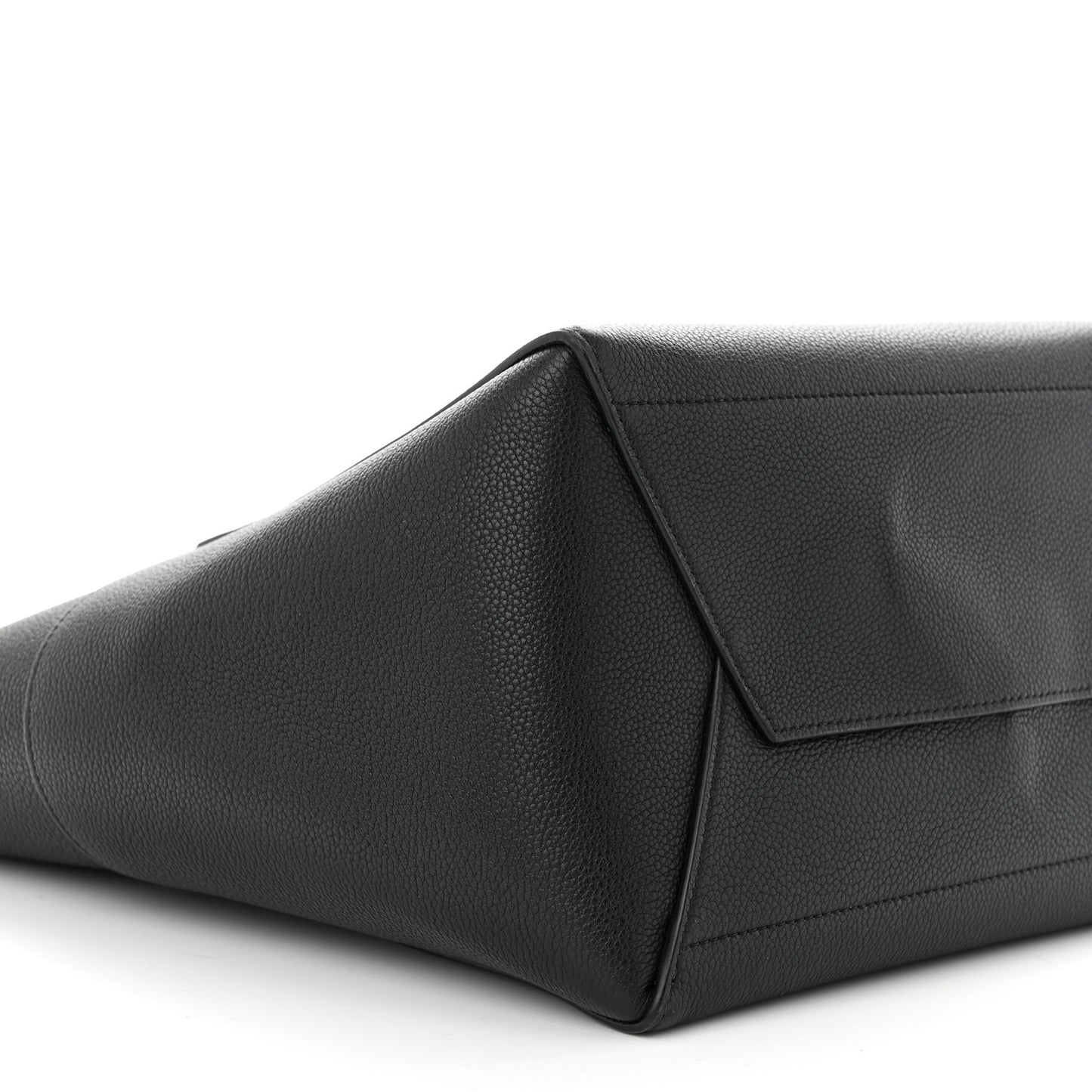 Soft Grained Calfskin Sangle Bucket Bag Black