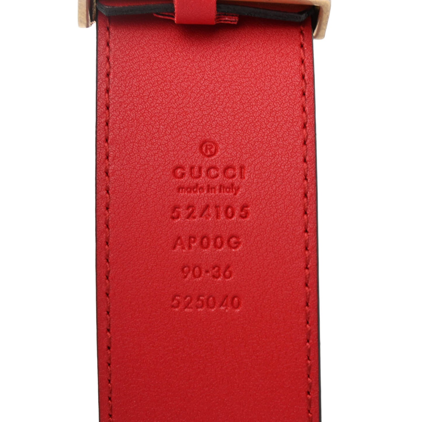Moon Calfskin Torchon Double G 40mm Belt 90 36 Hibiscus Red