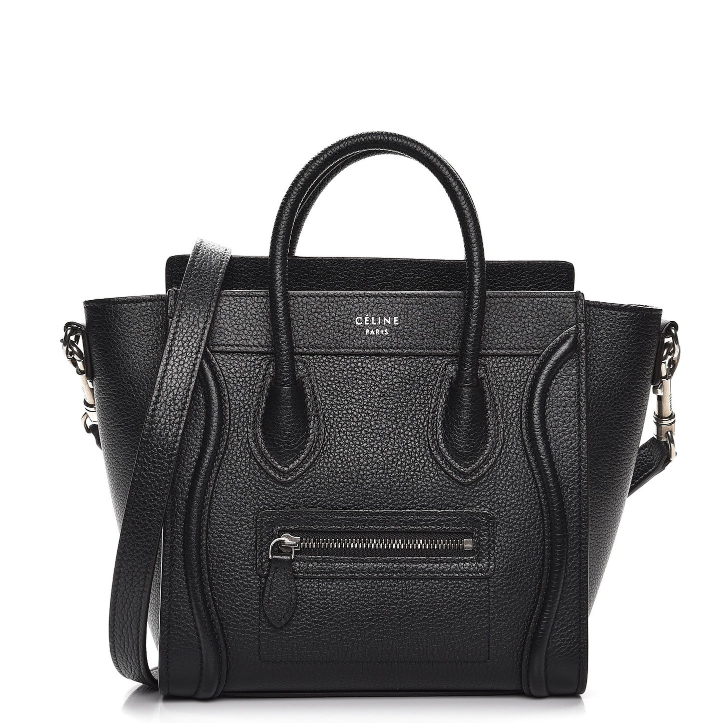 Drummed Calfskin Nano Luggage Black
