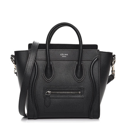 Celine Drummed Calfskin Nano Luggage Black 1 of 8