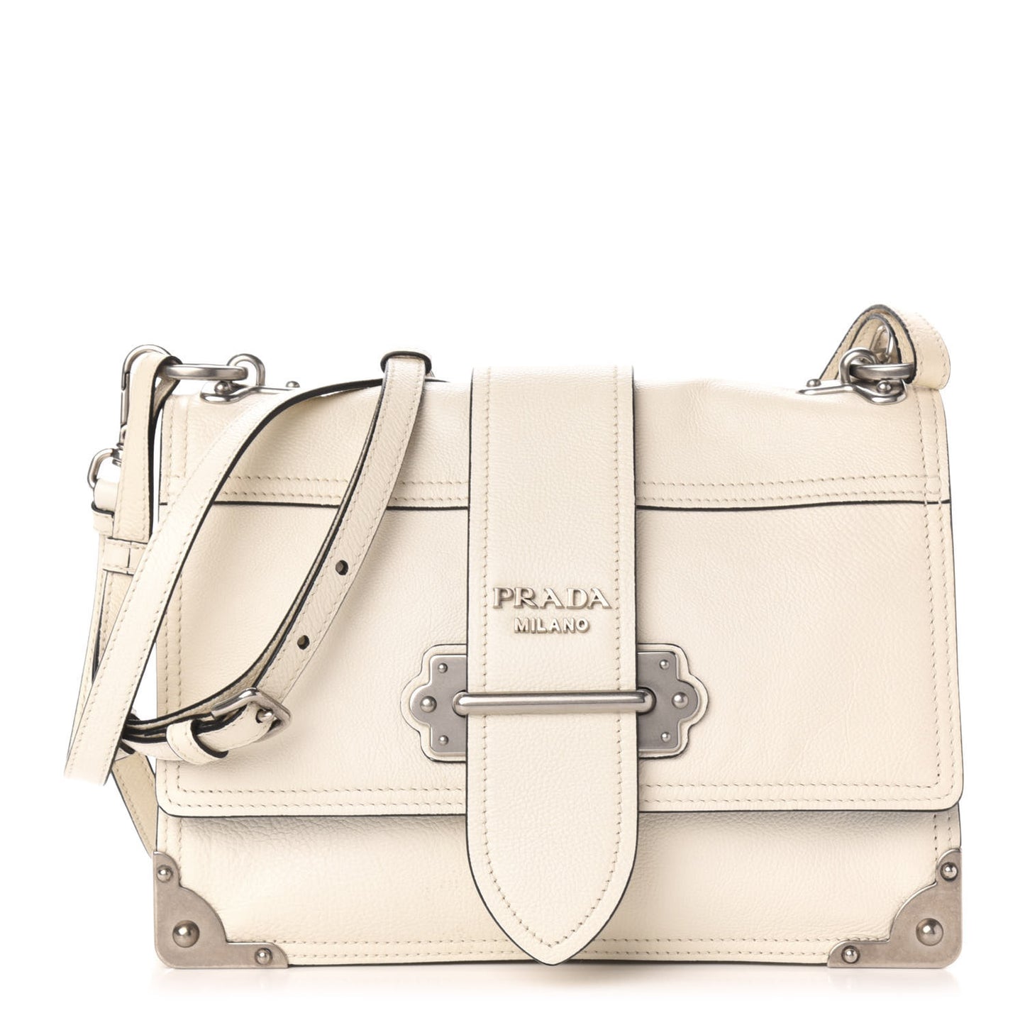 Glace Calfskin Large Soft Cahier Bag White