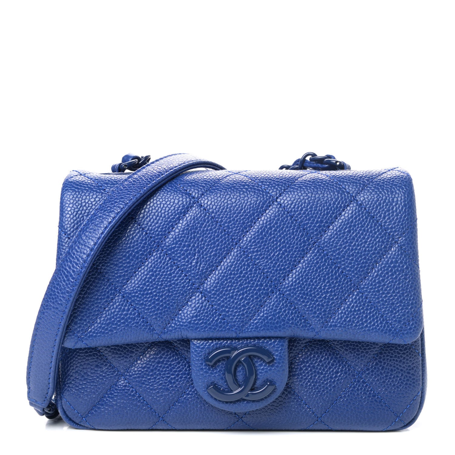 Chanel Caviar Quilted Incognito Mini Square Flap Dark Blue 1 of 4