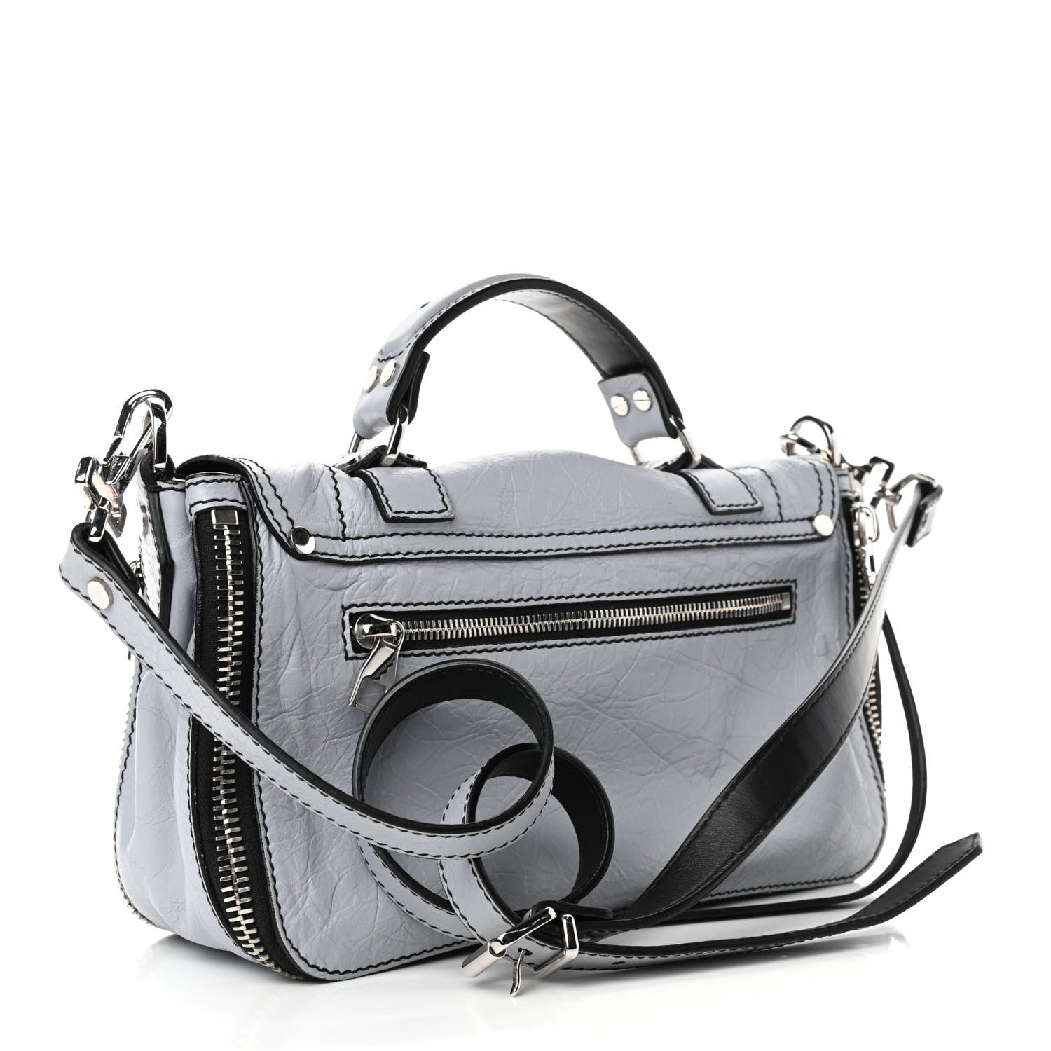 Proenza Schouler Paper Lambskin Tiny PS1 Plus Zip Satchel Dove Grey 2 of 4