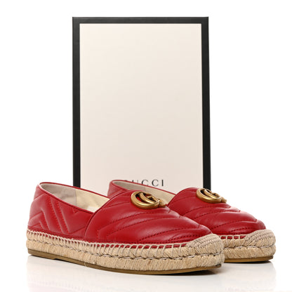 Gucci Nappa Matelasse GG Marmont Espadrilles 38 Hibiscus Red 9 of 9