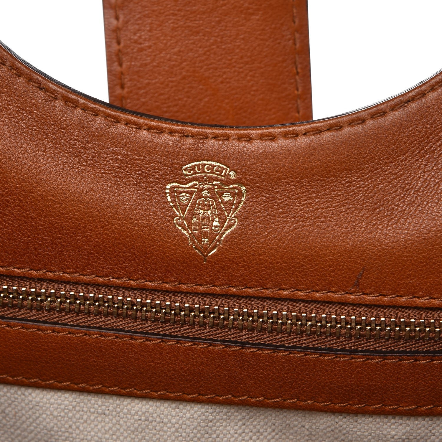 Gucci Calfskin Medium Stirrup Top Handle Bag Brown 6 of 10