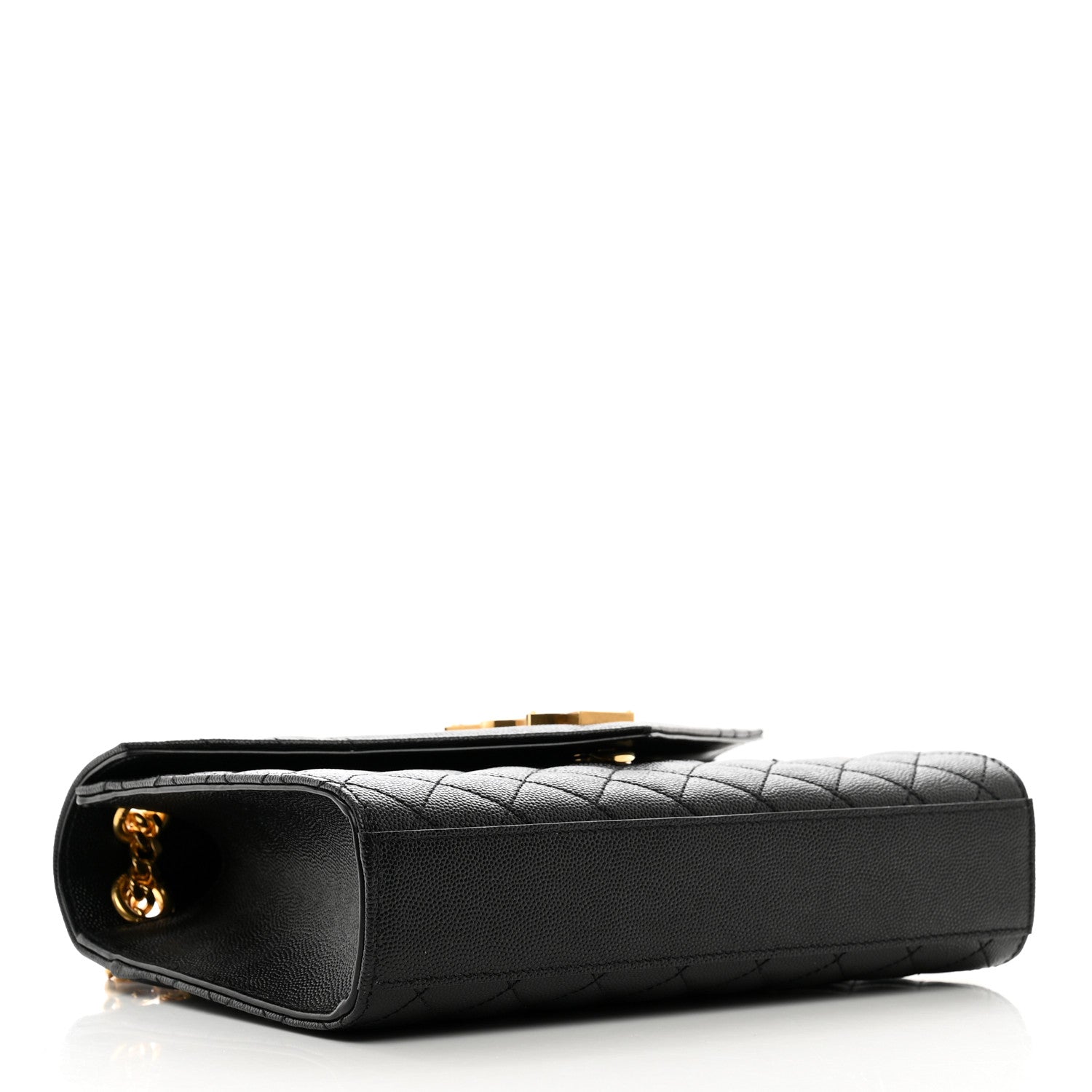 Saint Laurent Grain De Poudre Textured Mixed Matelasse Triquilt Medium Monogram Satchel Black 4 of 10