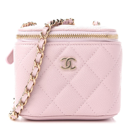 Chanel Caviar Quilted Mini Vanity Case With Chain Light Pink 1 of 11