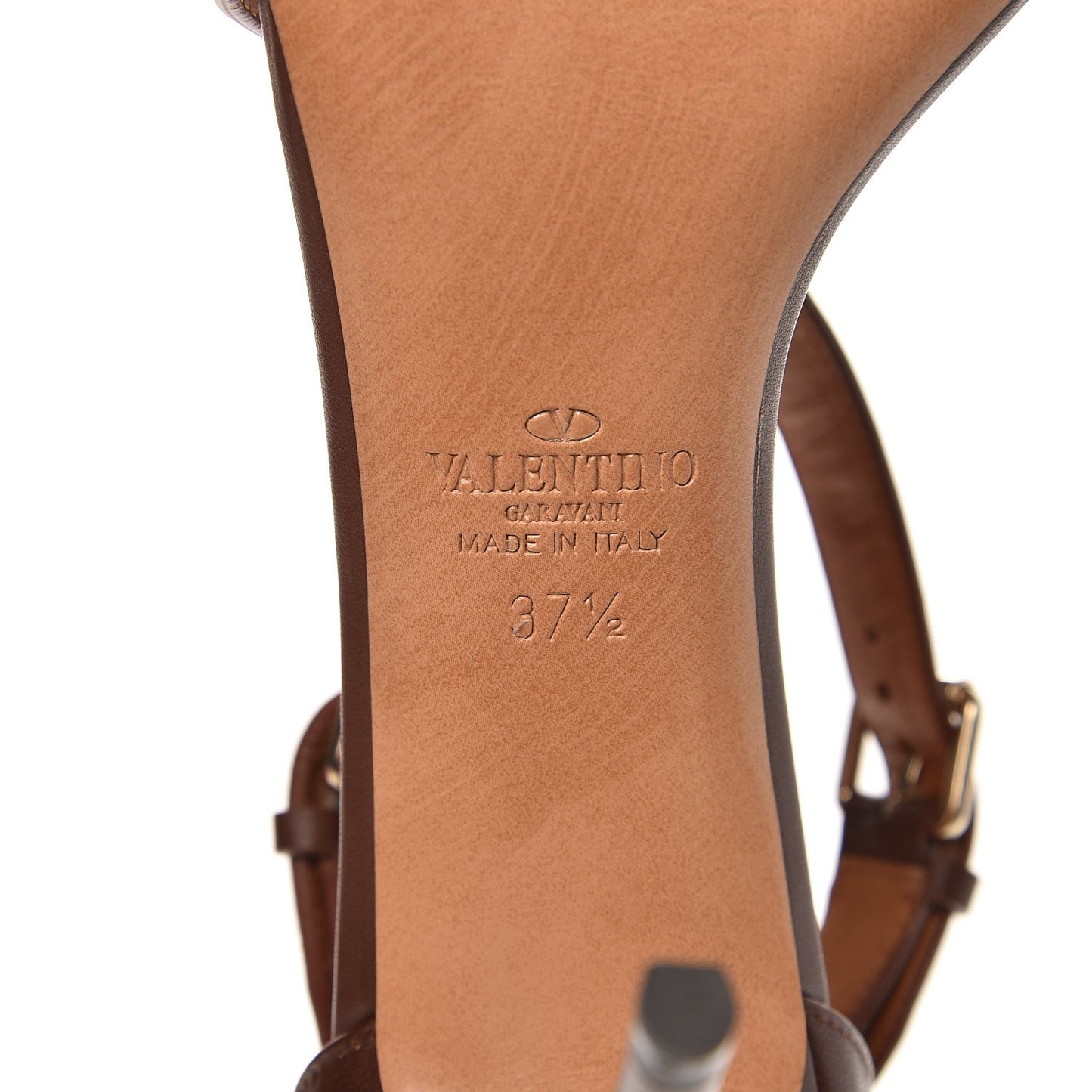 Nappa Rockstud Criss Cross 105mm Sandals 37.5 Brown