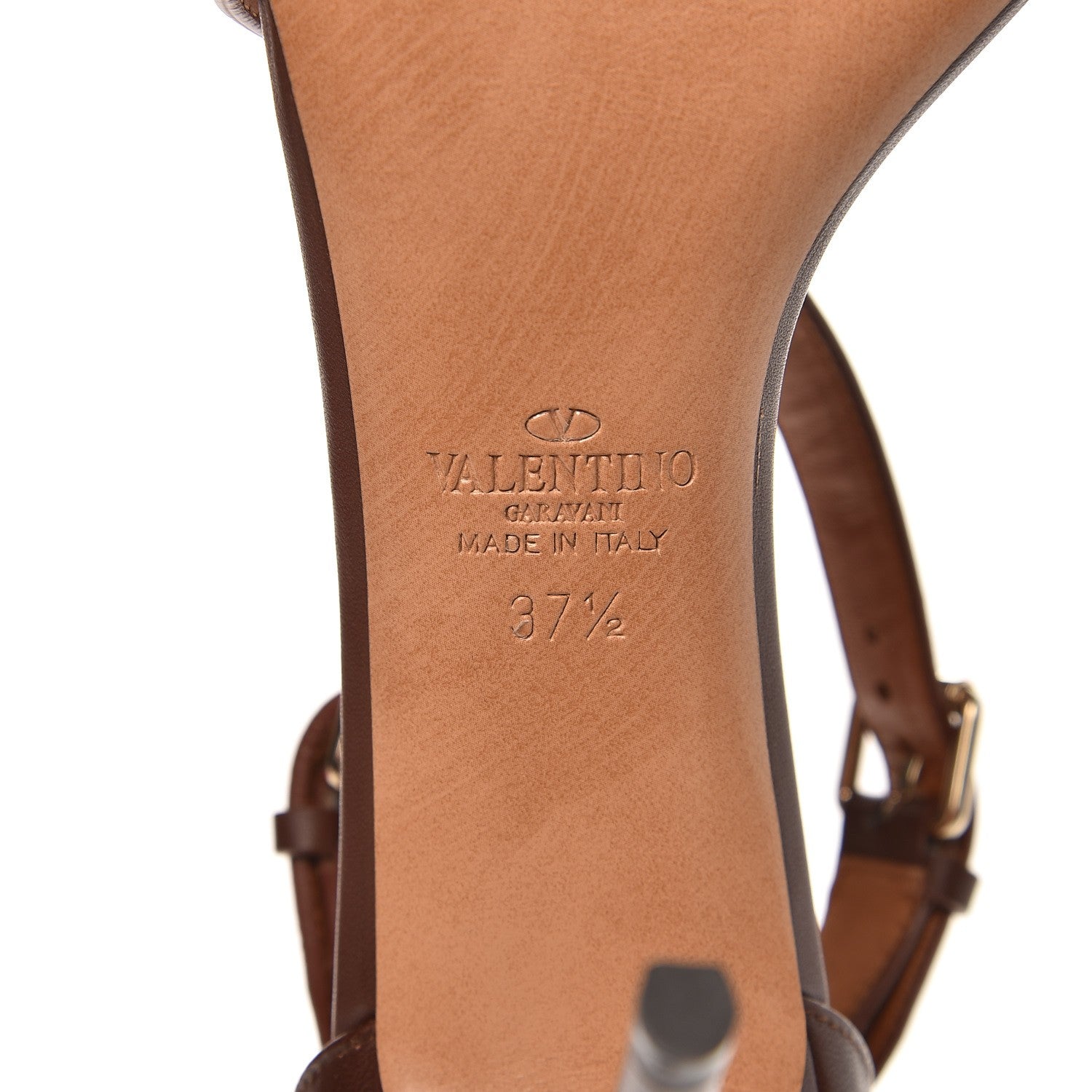 Valentino Garavani Nappa Rockstud Criss Cross 105mm Sandals 37.5 Brown 8 of 11