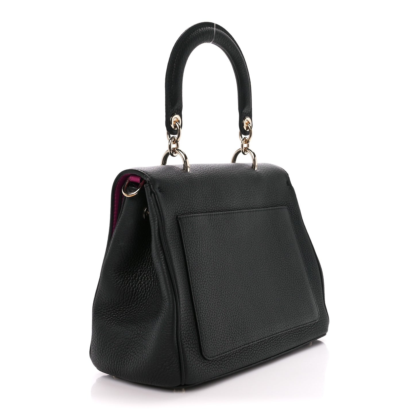 Bullcalf Medium Be Dior Flap Black Fraise