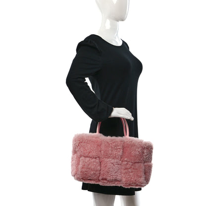 Bottega Veneta Shearling Small Intrecciato Arco Tote Popsicle 2 of 11