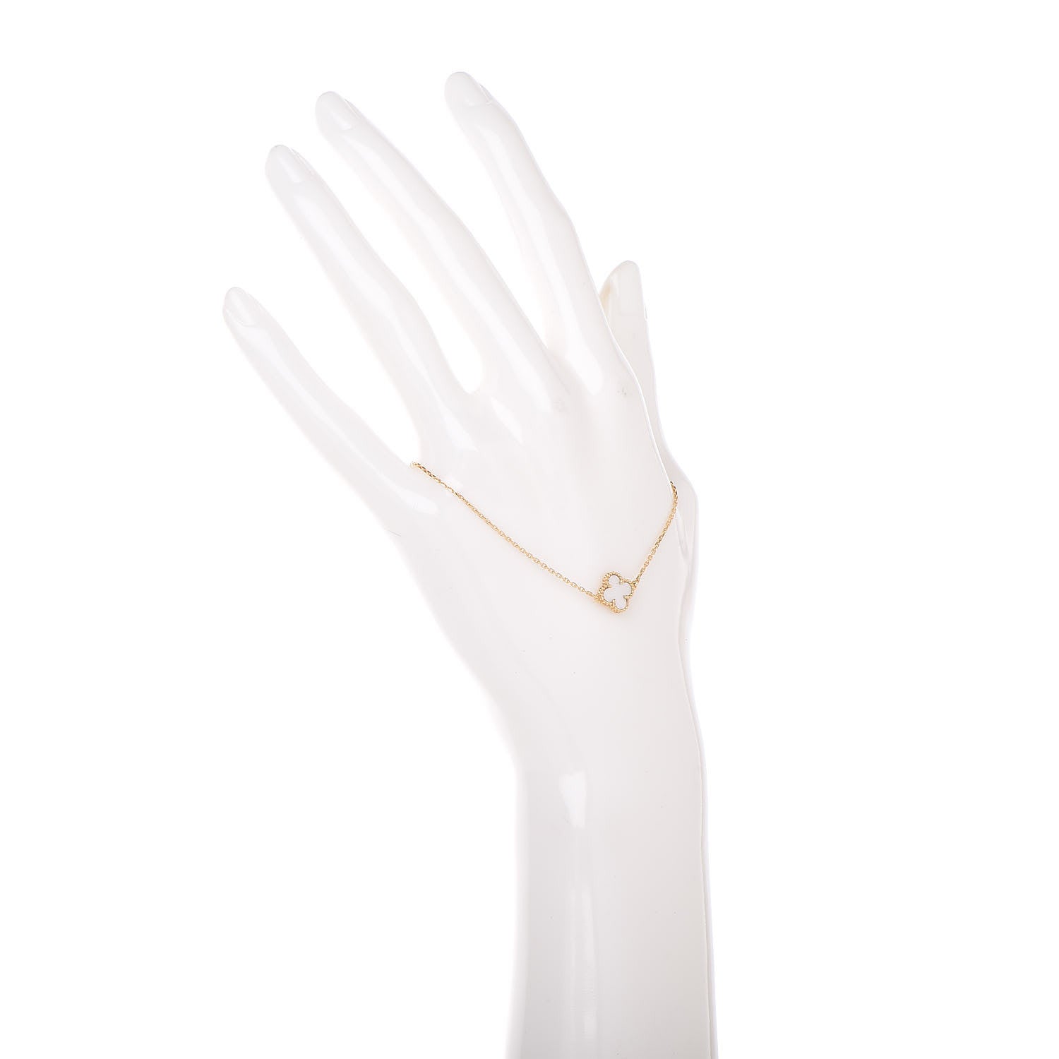 Van Cleef & Arpels 18K Yellow Gold Mother of Pearl Sweet Alhambra Bracelet 2 of 7