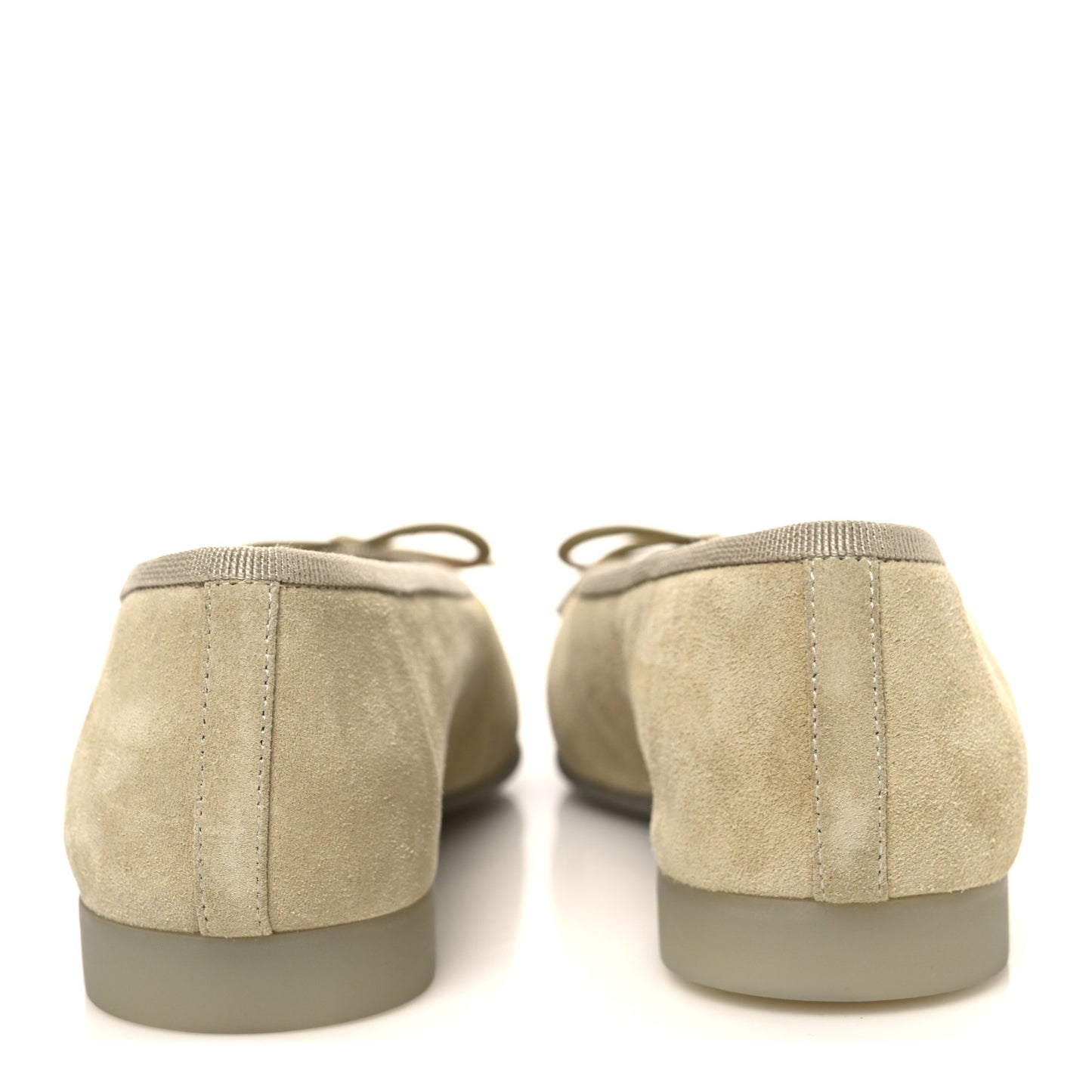 Suede Cap Toe CC Ballerina Flats 36.5 Light Yellow Gray