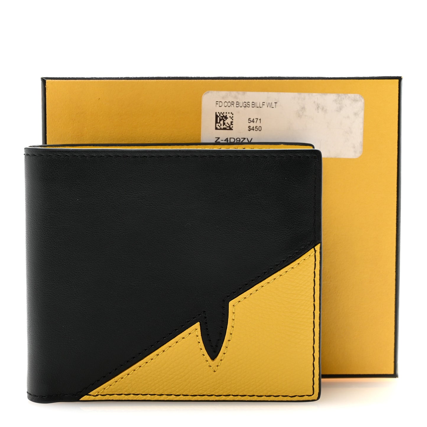 Vitello Grace Cruise Corner Bug Eye Bi-fold Wallet Black Sunflower