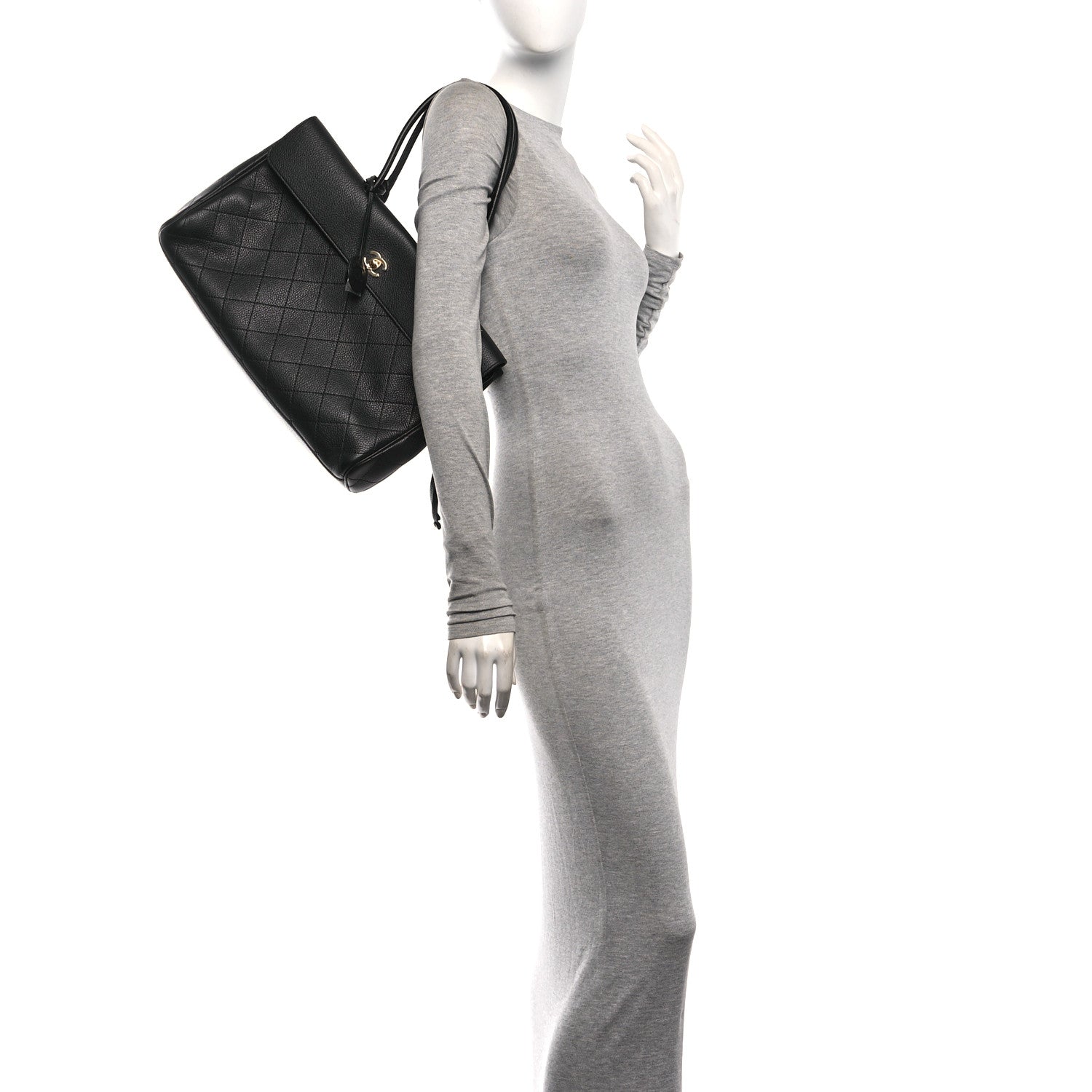 Chanel Grained Calfskin Stitched Urban Essentials Large Shopping Bag Black 2 of 12