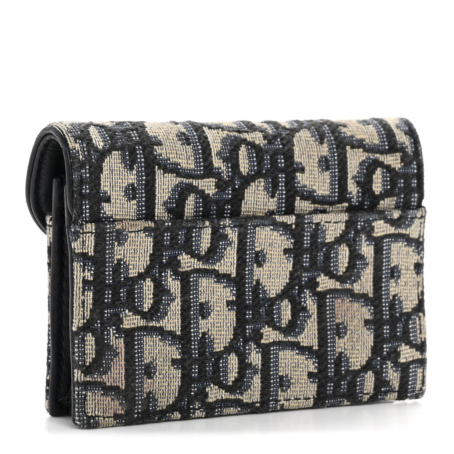 Christian Dior Oblique Saddle Card Holder Blue 3 of 10