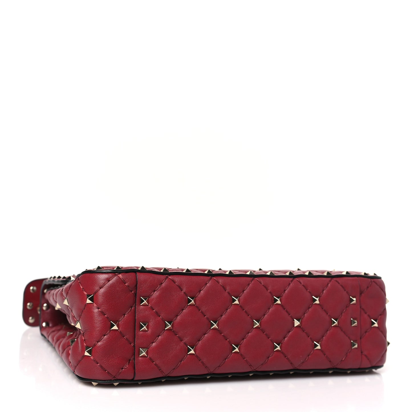 Nappa Medium Rockstud Spike Shoulder Bag Rubino