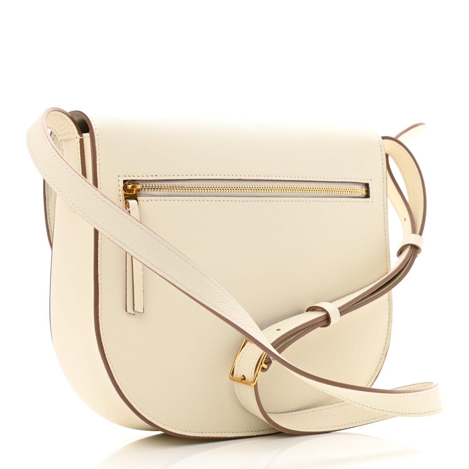 Celine Grained Calfskin Medium Trotteur White 3 of 10