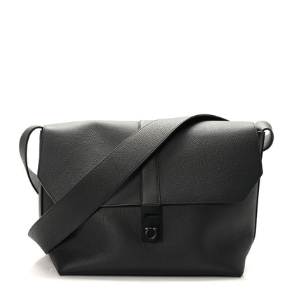 Salvatore Ferragamo Calfskin Gancini Twins 24 Messenger Bag Black 1 of 11
