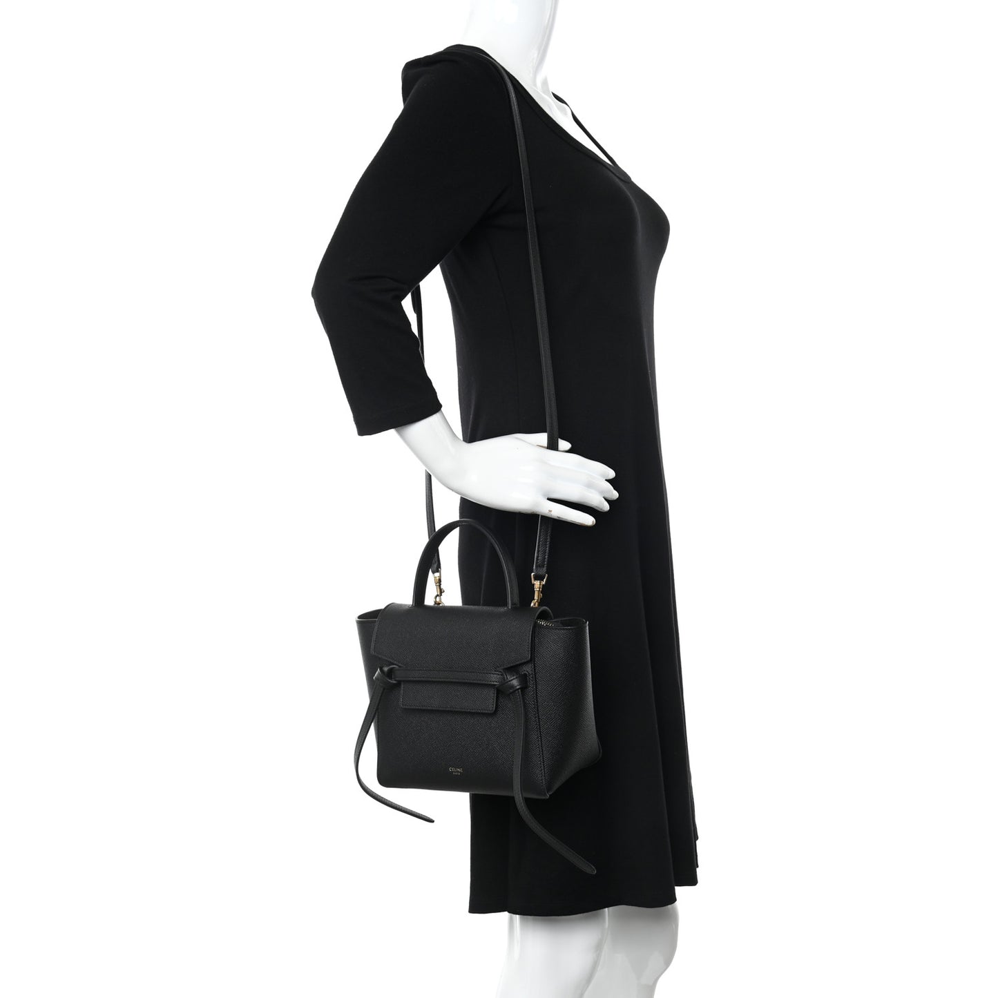 Grained Calfskin Nano Belt Bag Black