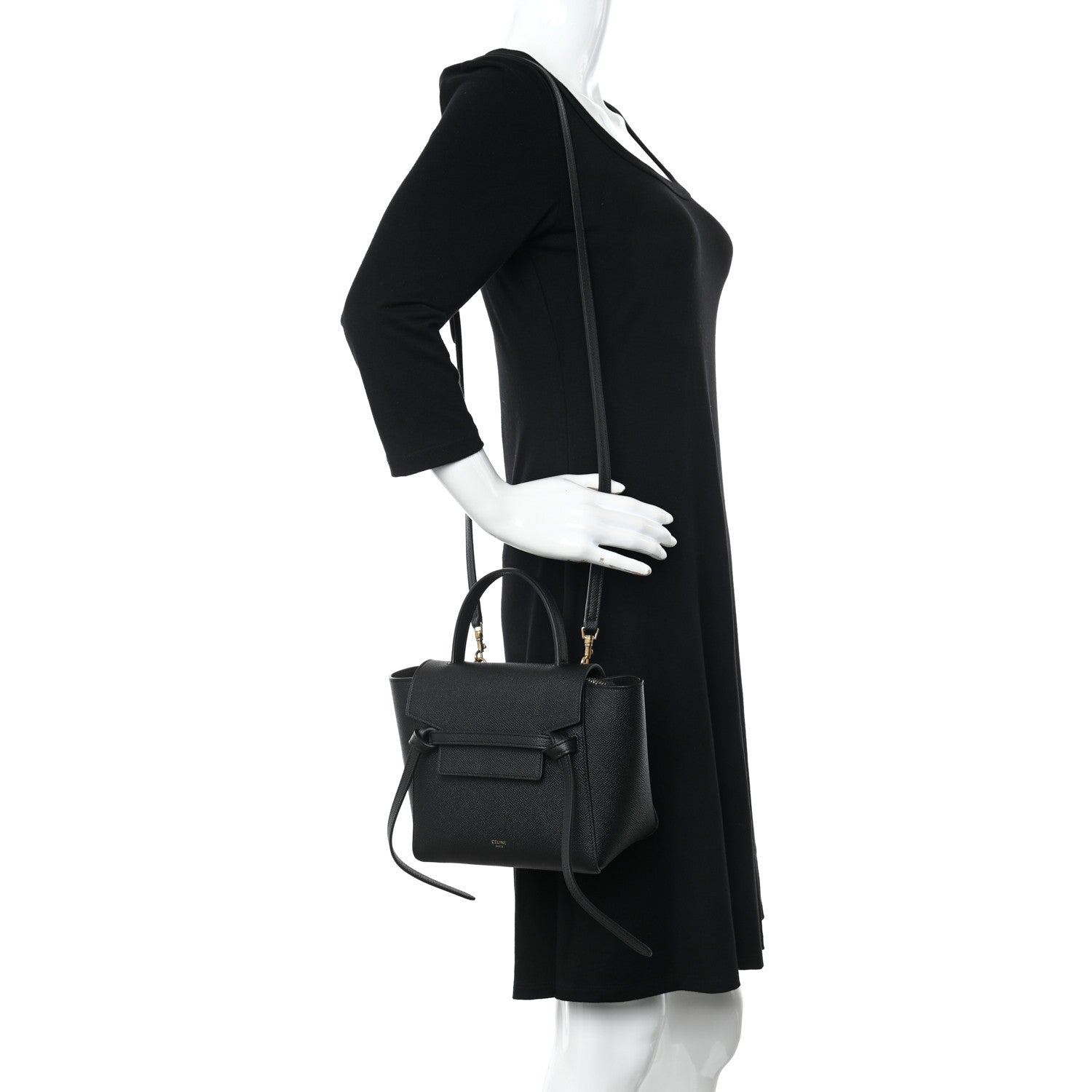 Celine Grained Calfskin Nano Belt Bag Black 2 of 10