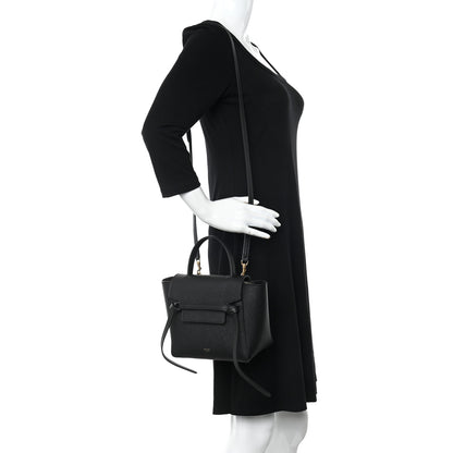 Celine Grained Calfskin Nano Belt Bag Black 2 of 10