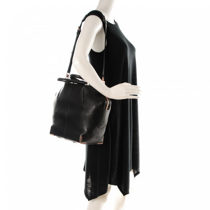 Alexander Wang Pebbled Calfskin Small Emile Soft Black Rose Gold Hardware 2 of 8