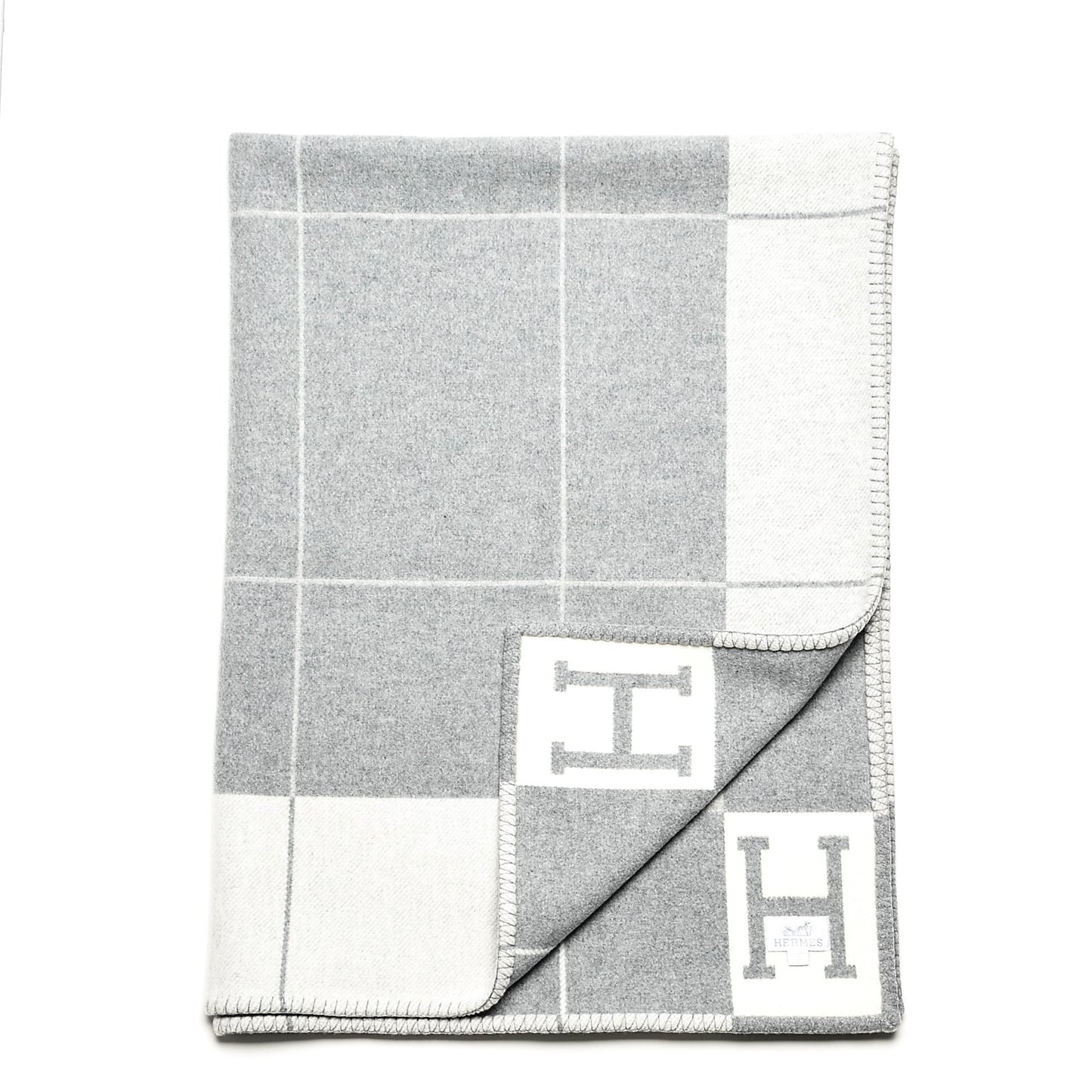 Wool Cashmere Avalon III Blanket Ecru Gris Clair
