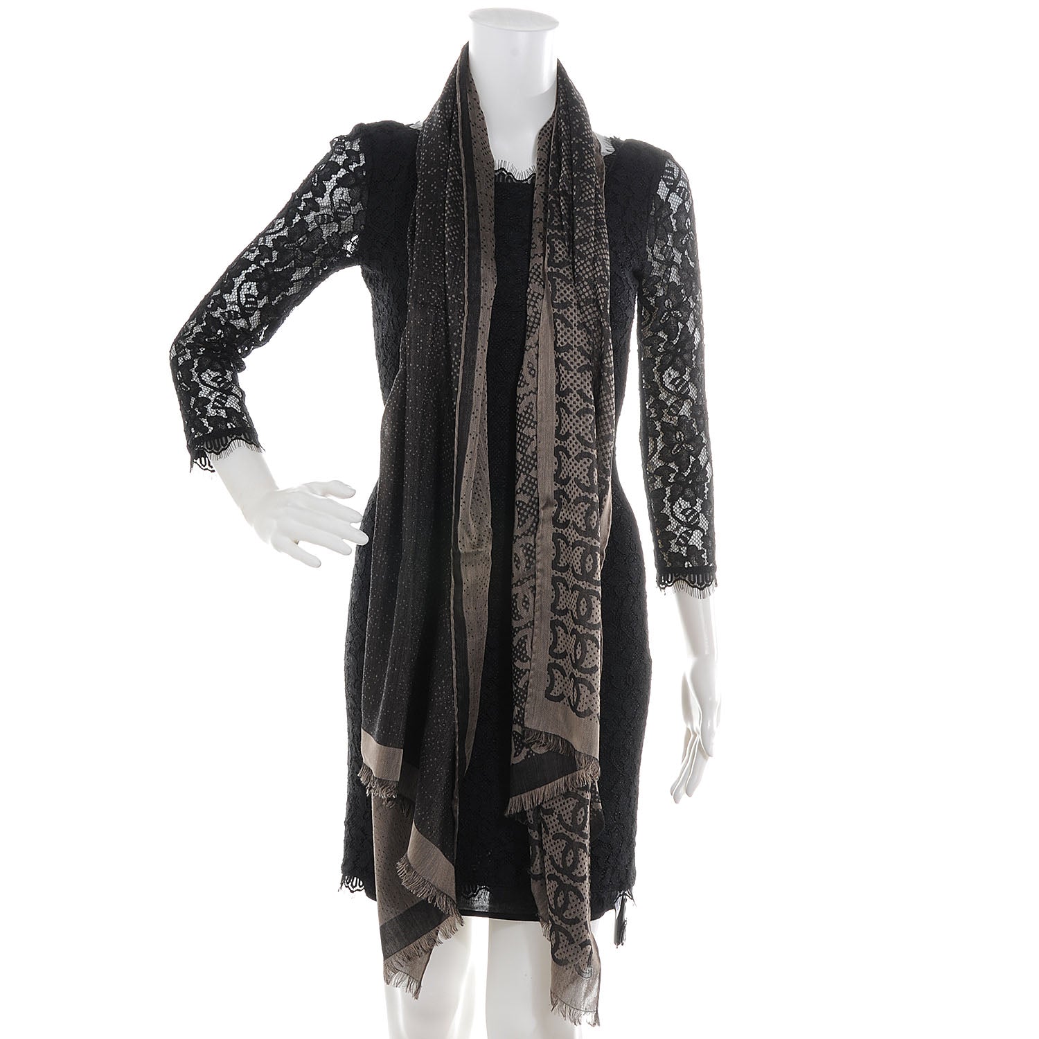 Chanel Cashmere Silk CC Logo Scarf 2 of 5