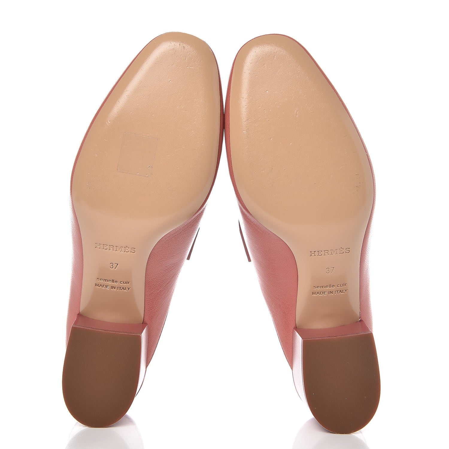 Hermes Goatskin Paradis Mules 37 Rouge Blush 7 of 11