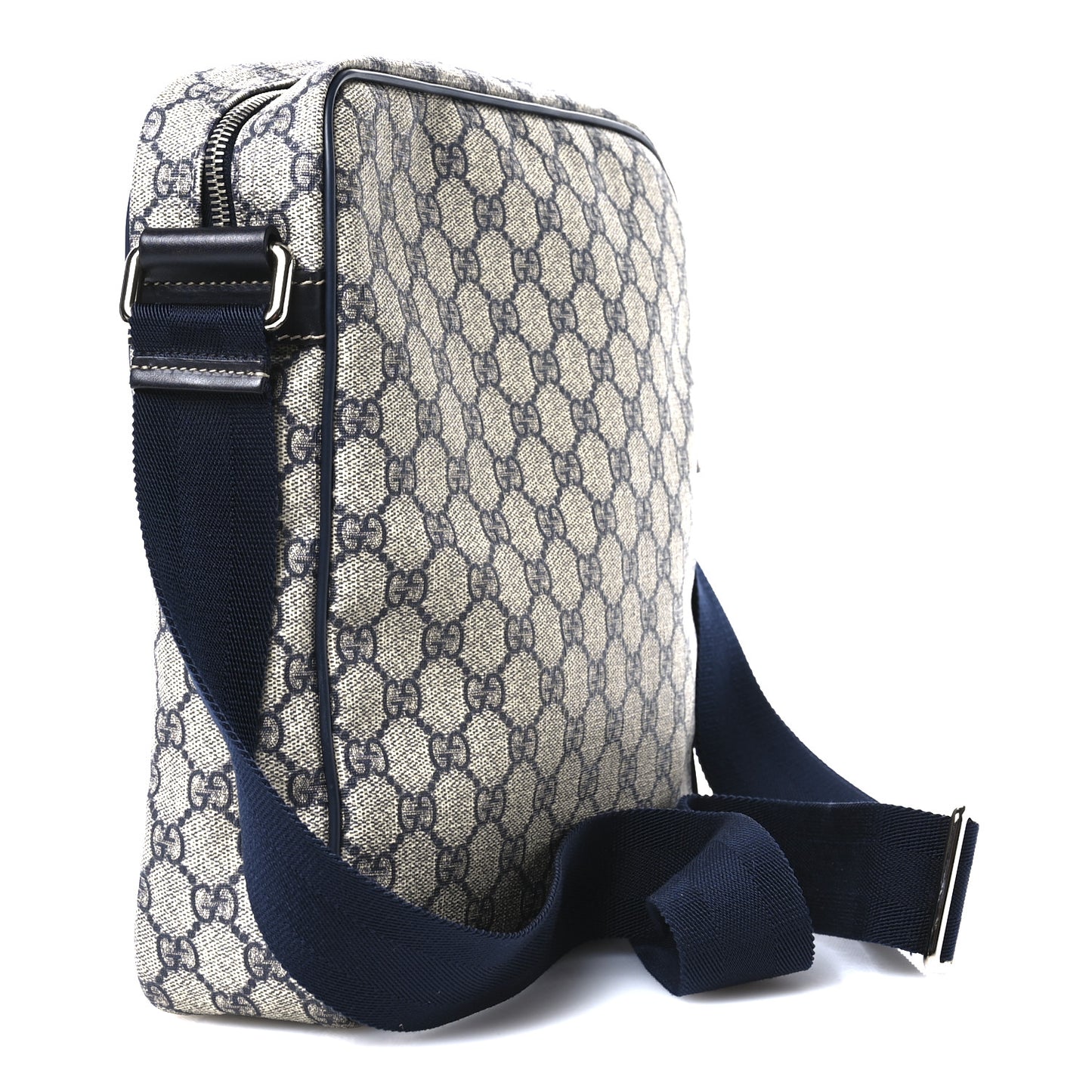 GG Plus Monogram Selleria Calfskin Medium Messenger Bag Beige Blue